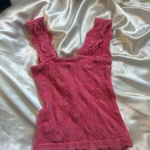 Free People Coral Textured Tank Top